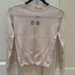 Bonpoint Light Pink Knit with Cherry Embroidery